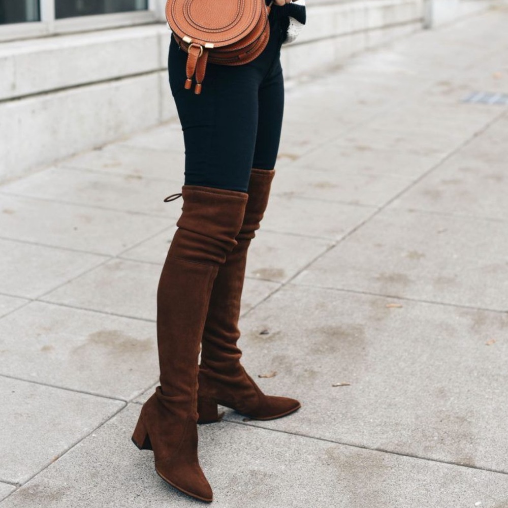 STUART WEITZMAN 🌹THIGHLAND BROWN STRETCH SUEDE